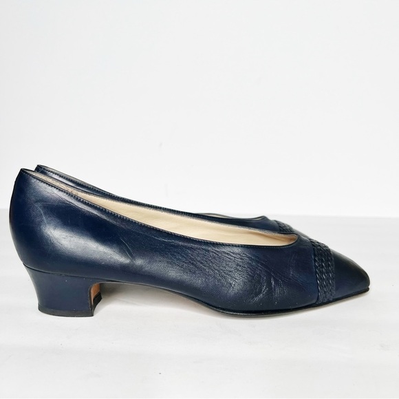 VTG Bally Blue Leather Lucille Heels Size 8 Made in Italy Women’s - Picture 2 of 6